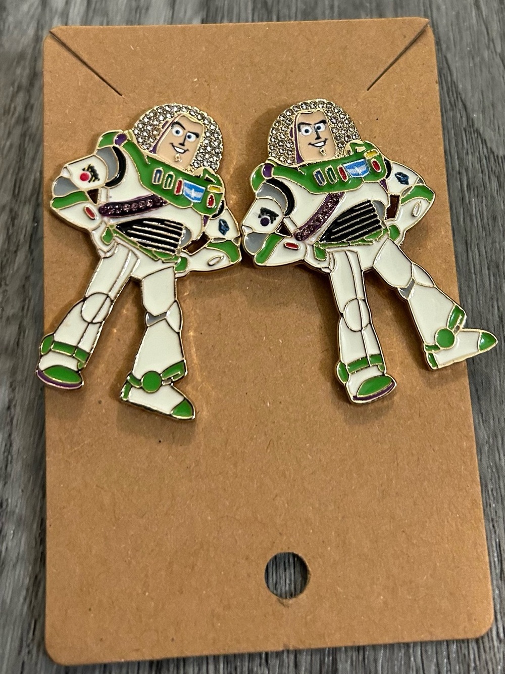 BaubleBar Buzz Lightyear Enamel Character Stud Earrings - White, Green, Purple
